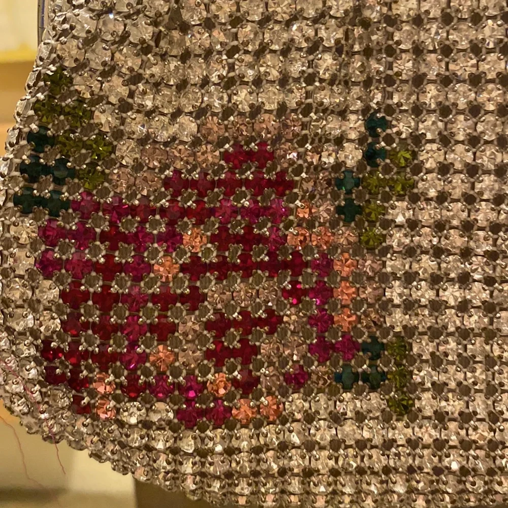 Rhinestone Encrusted Evening Clutch with Hidden Shoulder Chain - Picture 14 of 16